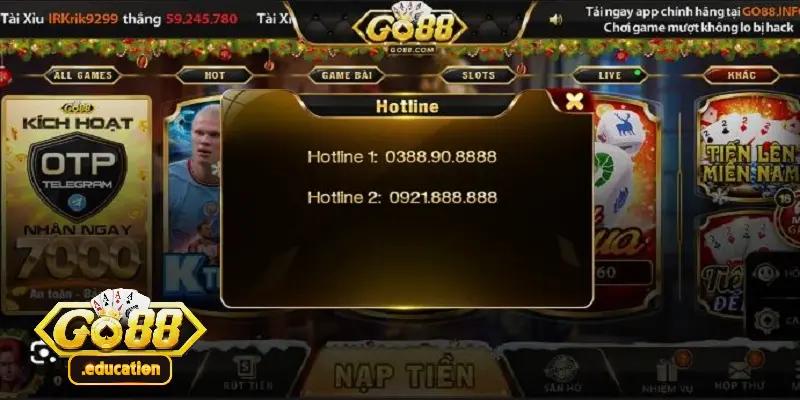 Số hotline Go88 để người chơi liên hệ Số hotline Go88 để người chơi liên hệ